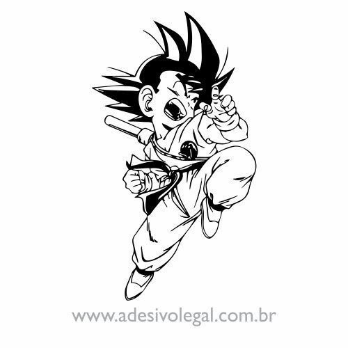 Adesivo - Goku Criança Atacando