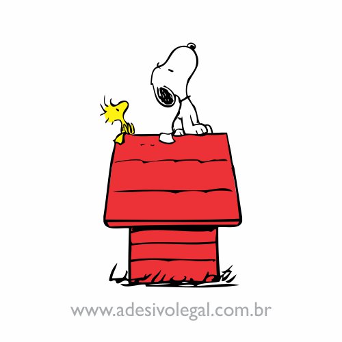 Adesivo - Snoopy e Woodstock no Telhado - Colorido